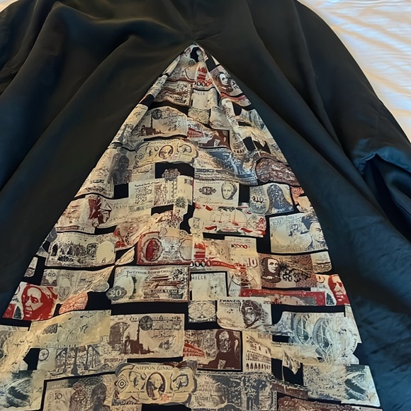 Vintage Dianne B New York  Tunic Black With Currency Print Insert Large - Picture 6 of 12
